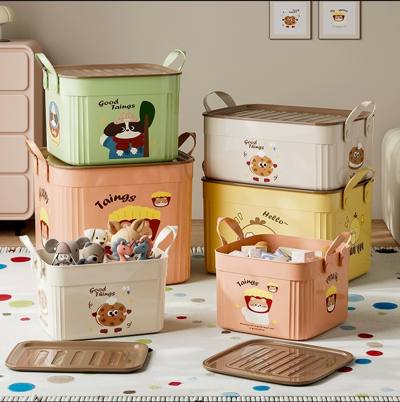 Dopamine Underwear Storage Box with Lid for Home Bedroom Plastic Storage Box Cartoon Sealed Sundry Toy Storage Basket
