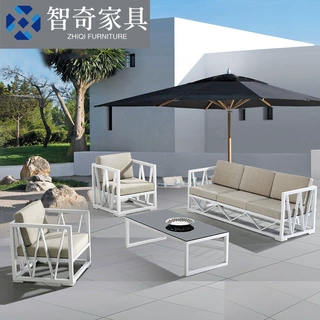 户外沙发庭院休闲露台沙发防水防晒酒店民宿别墅花园高端金属家具