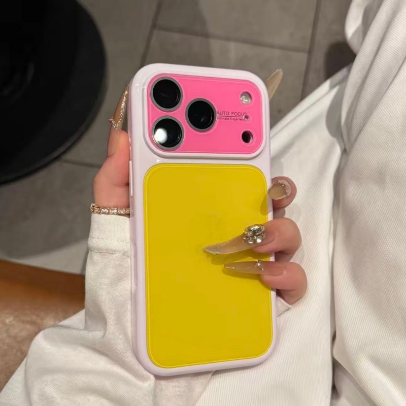 Dopamine Colour Block Phone Case For Iphone Silicone Shockproof_voghion.com