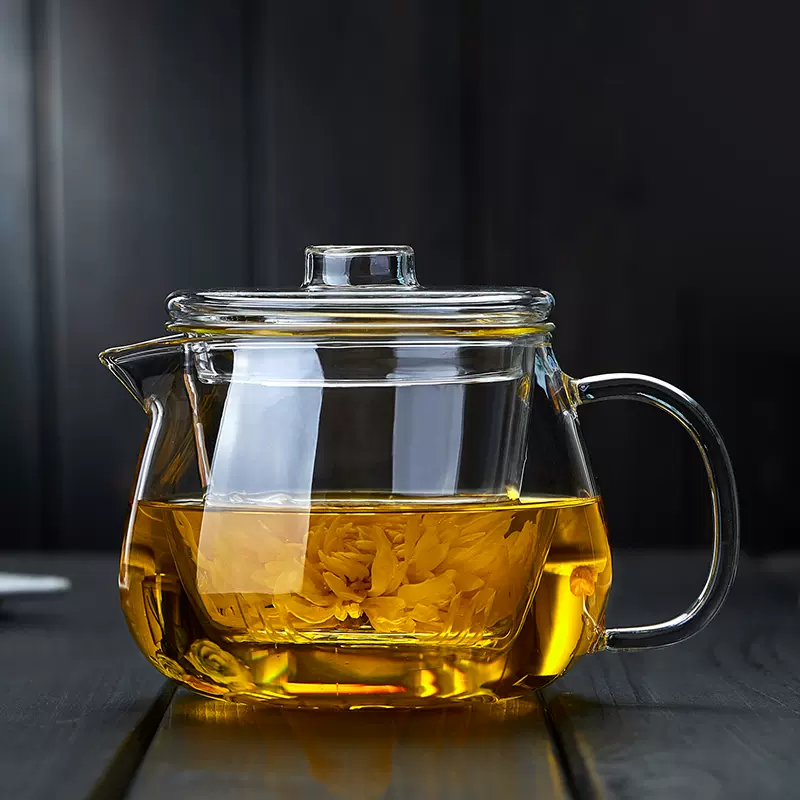 厂家直销高硼硅耐热玻璃茶壶带过滤耐热玻璃茶壶养生