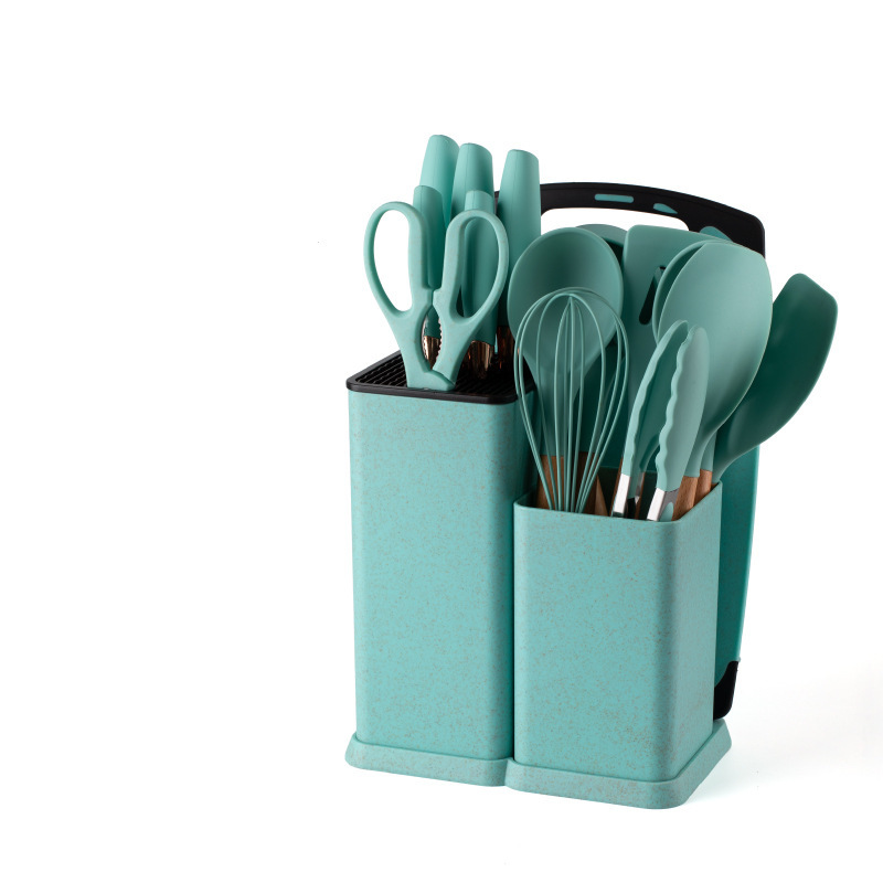 Juego de cuchillos de cocina de silicona Juego de 19 piezas Cuchillo de cuchara Cuchillo de fruta Cuchillo de cocina Accesorios para bebés Herramientas de cocina para el hogar