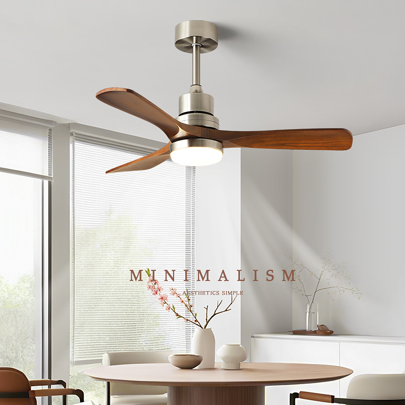 Middle Ancient Fan Light Bauhaus American Style Retro Home Living Room Bedroom Light Modern Light Luxury Dining Room Hanging Fan Light Integrated