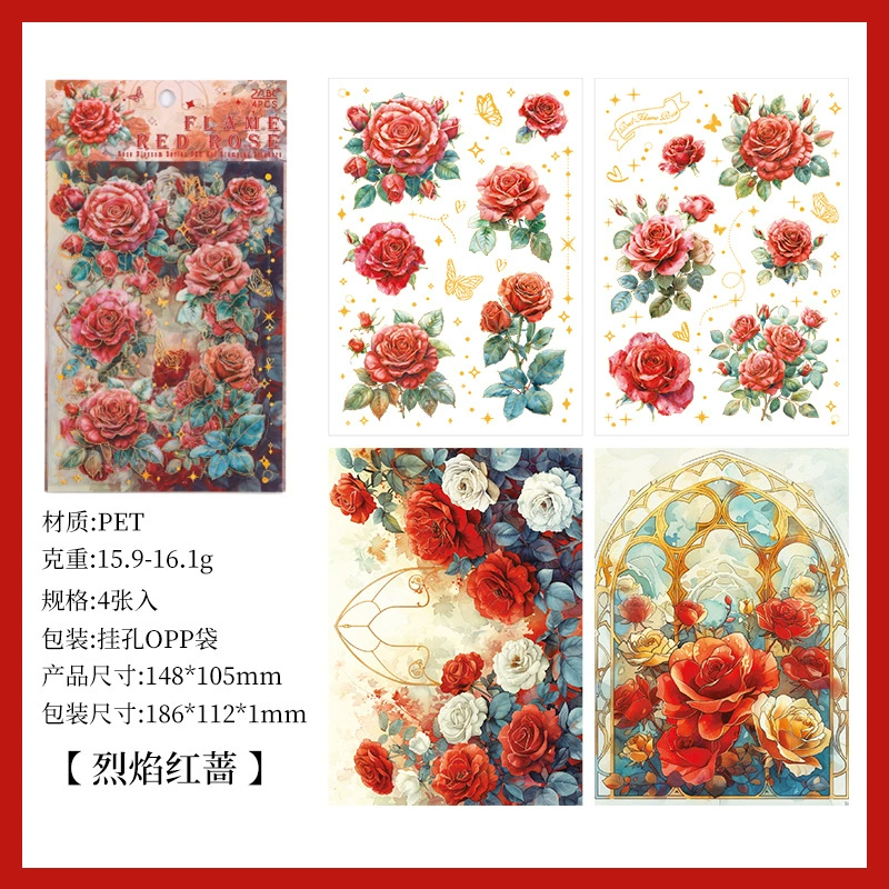 Children's Sticker Set, Custom Floral Planner Stickers, Assorted Designs (Single Pack)