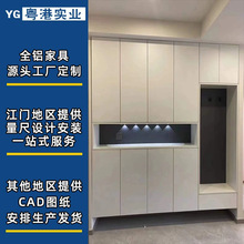 江门全铝家具厂家订造铝合金鞋柜全铝入户鞋柜门口一体柜玄关鞋柜