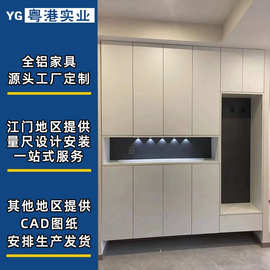江门全铝家具厂家订造铝合金鞋柜全铝入户鞋柜门口一体柜玄关鞋柜