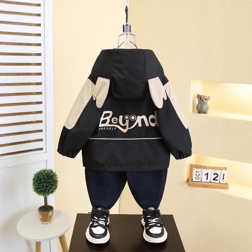 7559 Cortavientos para niños Chaqueta para niños de primavera y otoño 2025 nueva chaqueta coreana de primavera occidental chaqueta delgada image 5