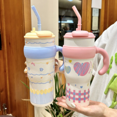 巨无霸保温杯大号大容量女生食品级不锈钢吸管水杯2025新款冰霸杯