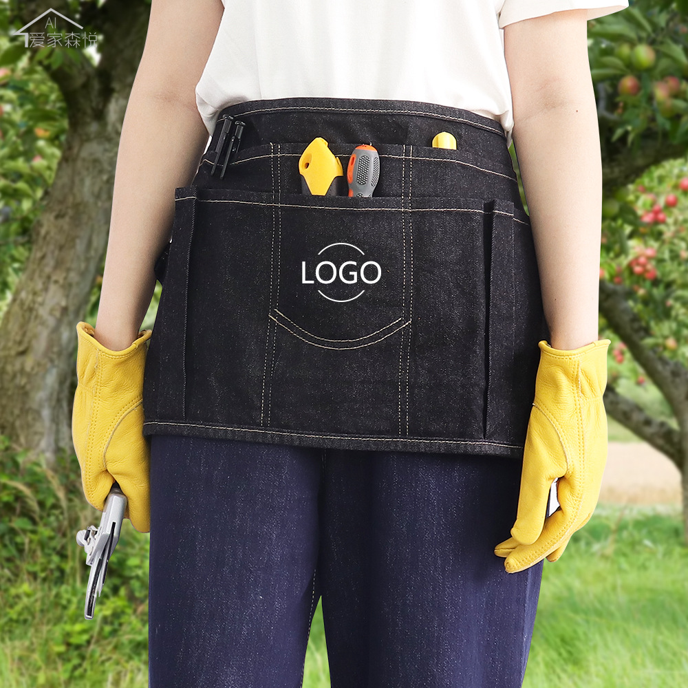 Nuevo delantal vaquero transfronterizo multifuncional bolso de cintura de gran capacidad bolsa de jardín de corte delantal de busto