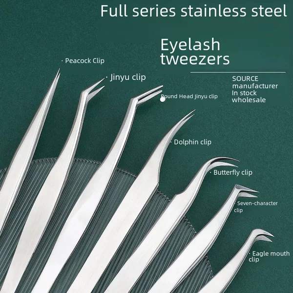 False eyelash tweezers grafting eyelash tweezers eyelash tweezers flowering golden feather clip eyelash curler beauty tools wholesale