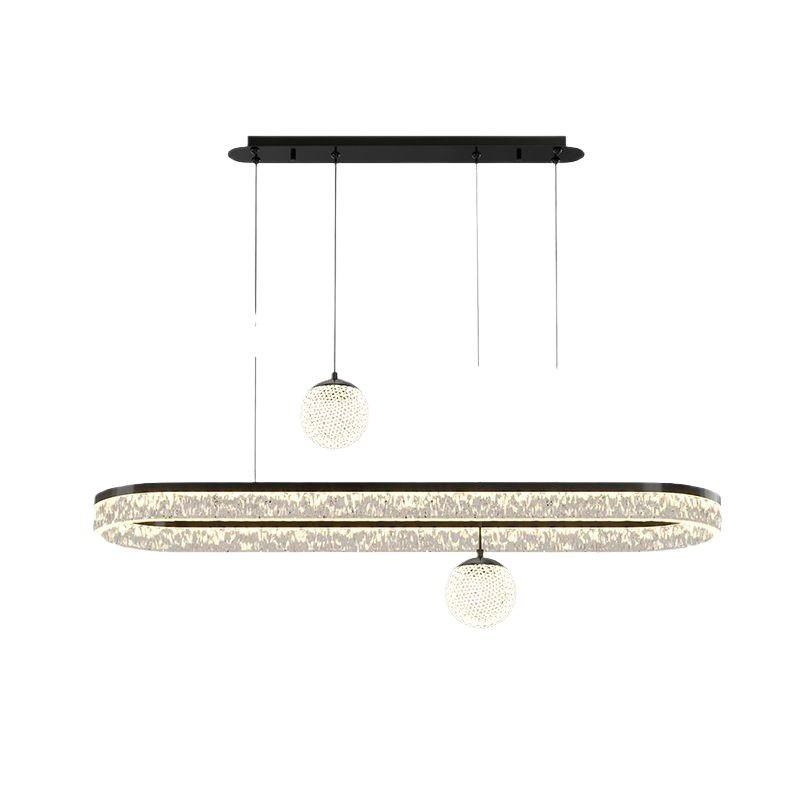 Lámpara del comedor italiano minimalista lujoso ligero de alto nivel de hielo acrílico grieta mesa de comedor barra larga