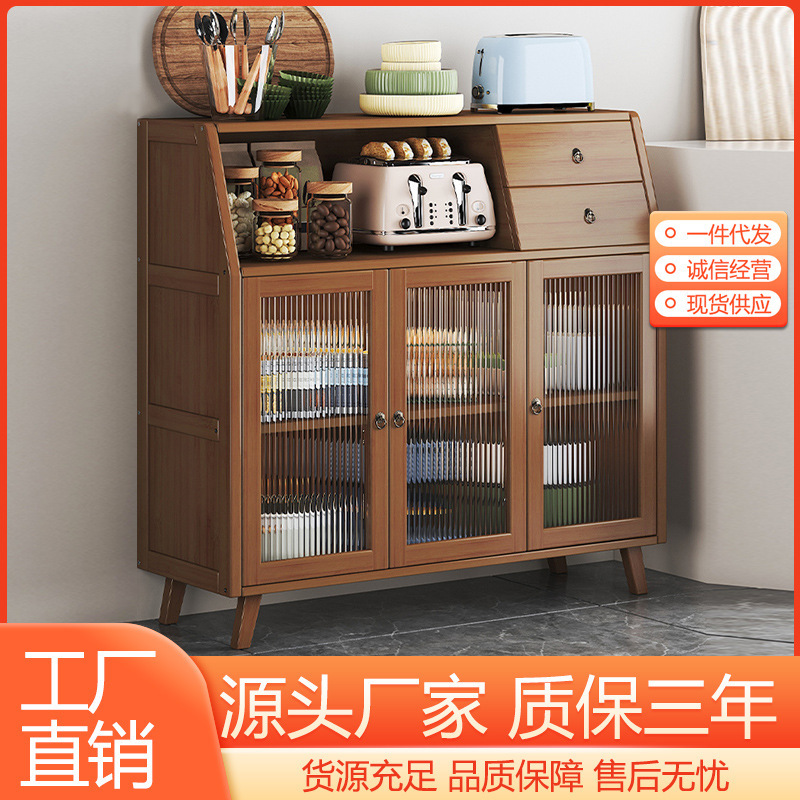 Kitchen Sideboard Home Bedroom Floor-Standing Multi-Layer Tea Cabinet Multi-Functional Nordic Modern Simple Light Luxury Storage Cabinet