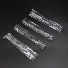 フルーツフォーク使い捨て独立包装プラスチック透明竹節フォークデザートピクニック家庭用果物フォーク卸売り