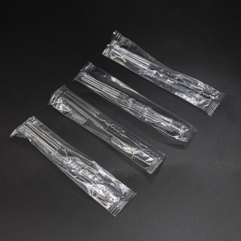 Fruit Fork Disposable Independent Packaging Plastic Transparent Bamboo Fork Dessert Picnic Household Fruit Fork Wholesale