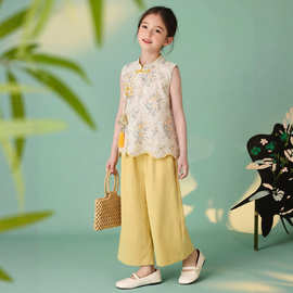 女童夏装套装2026新款儿童汉服夏季国风上衣小女孩洋气时髦两件套
