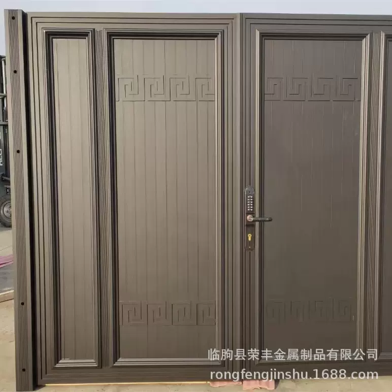 别墅庭院铝合金大门小区院墙铝艺大门平开入户大门新农村双开大门