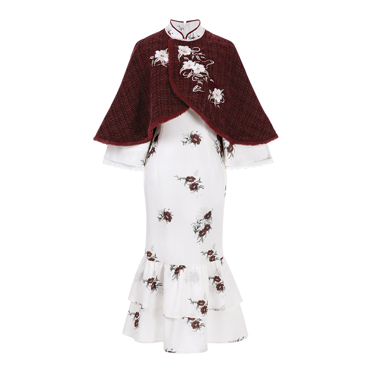 Diseño original Camellia Yuxiang nuevo estilo chino de mujer estilo nacional diario nuevo conjunto de vestido de capa X164