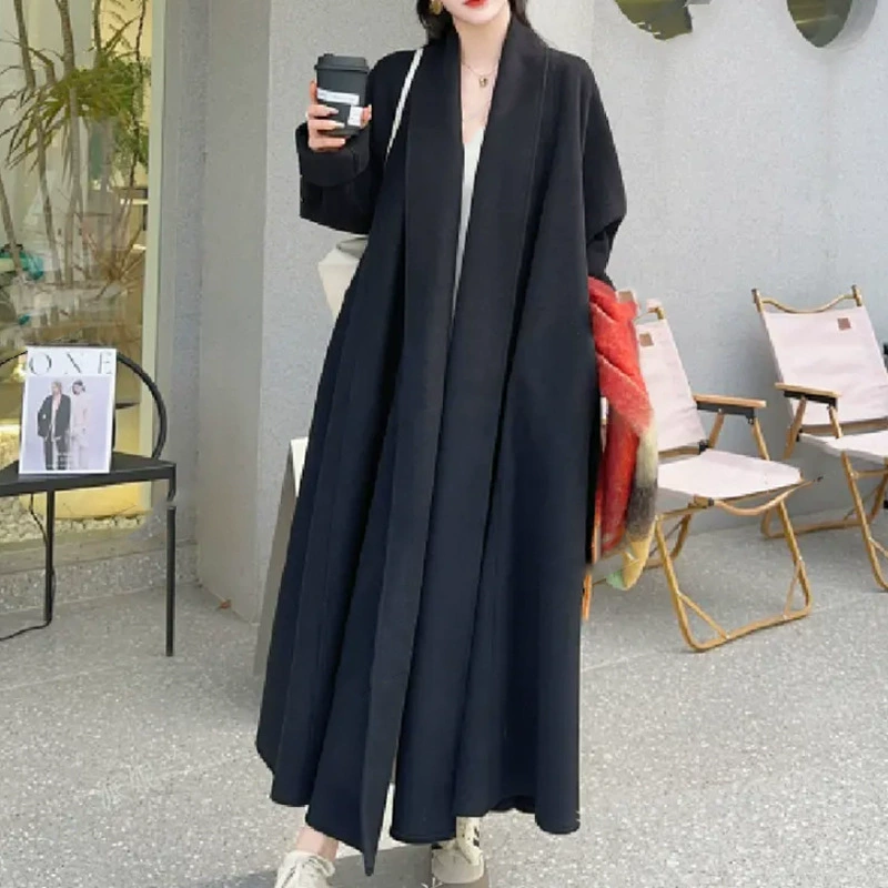 Осеннее fashionable шерстяное пальто, 2025 год, свободный крой