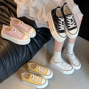 Small public high-value thick-soled canvas shoes women's 2025 new white shoes ins student versatile low-top board shoes