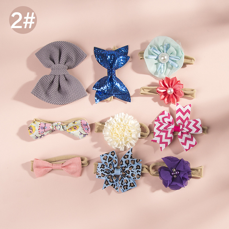 Children's Nylon Bow Headband Set display picture 28