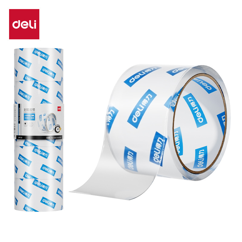 得力30322封箱胶带60mm*50y*50um(6卷/筒)(高透)快递物流打包胶带