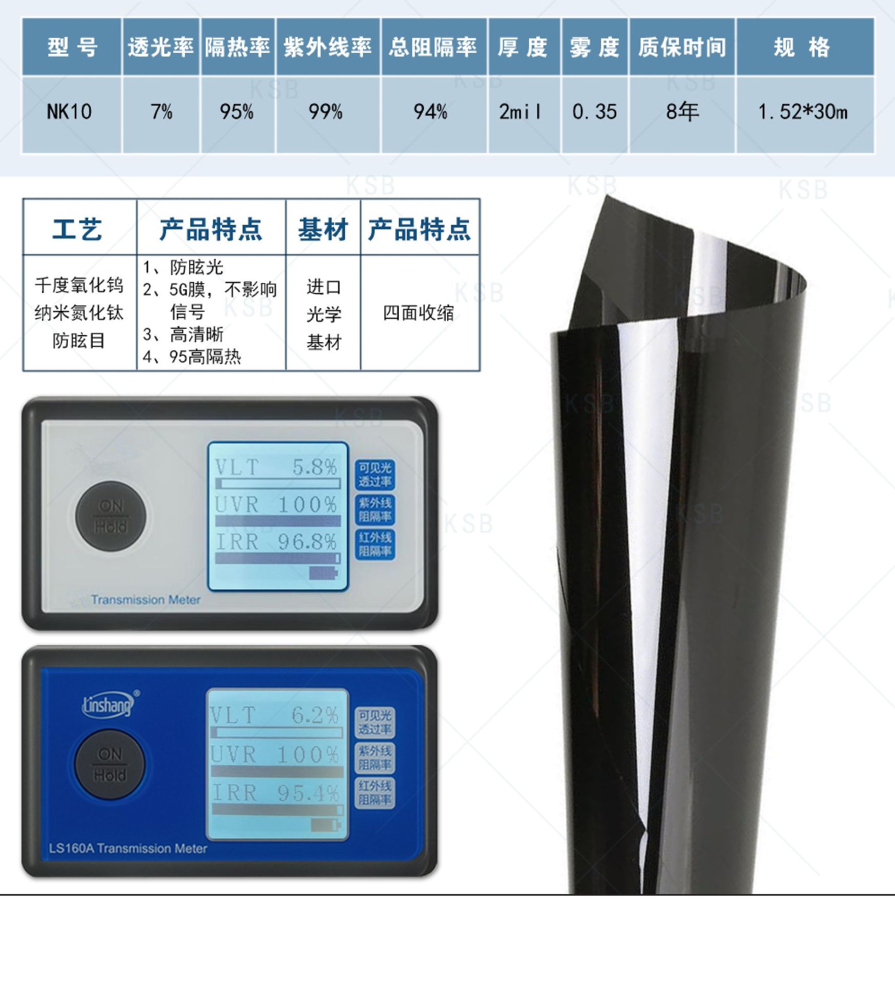 Car film wholesale car insulation glass film explosion-proof sunscreen glass film car solar film wholesale 4S shop