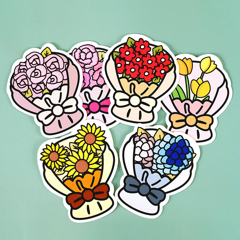 Premium 6 sunflower tulip bouquet greeting card with envelope thank you card graduation season teacher's day greeting card