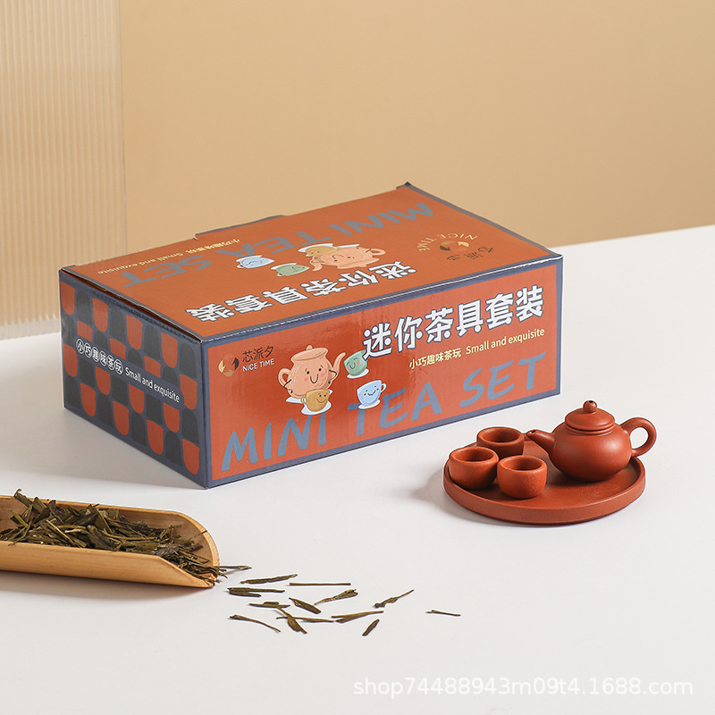 Interacción padre-hijo mini Chaoshan kung fu juegos de té nostálgico simulación juegos de té mini juegos de té tipo almacenamiento de agua pequeño juego de té