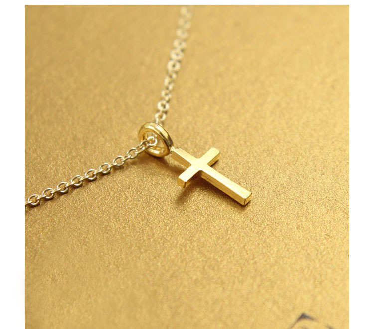 Simple Style Cross Alloy Plating Gold Plated Unisex Pendant Necklace display picture 4