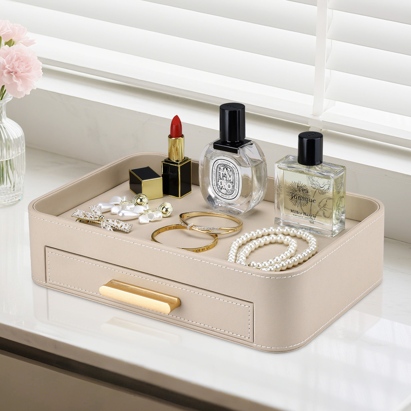 2025 New Style Tray Accessible Luxury Cream Style Home Rectangular Desktop Storage Box High-Value Dressing Table Storage Tray 2025 New Style Tray Accessible Luxury Cream Style Home Rectangular Desktop Storage Box High-Value Dressing Table Storage Tray