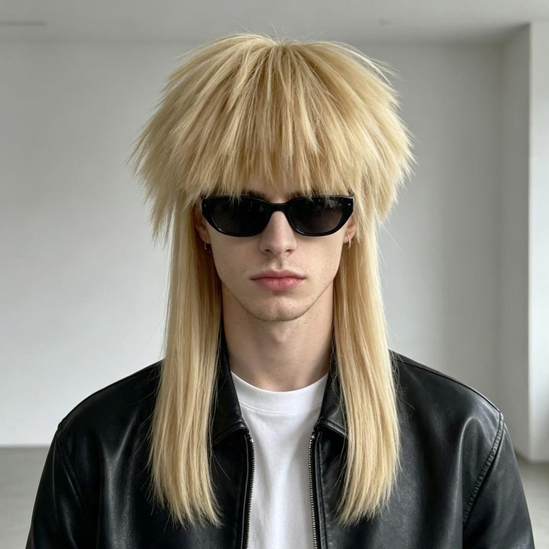 Amazon's best-selling blonde layered Mullet men's mullet wig supports dropshipping Amazon's best-selling blonde layered Mullet men's mullet wig supports dropshipping