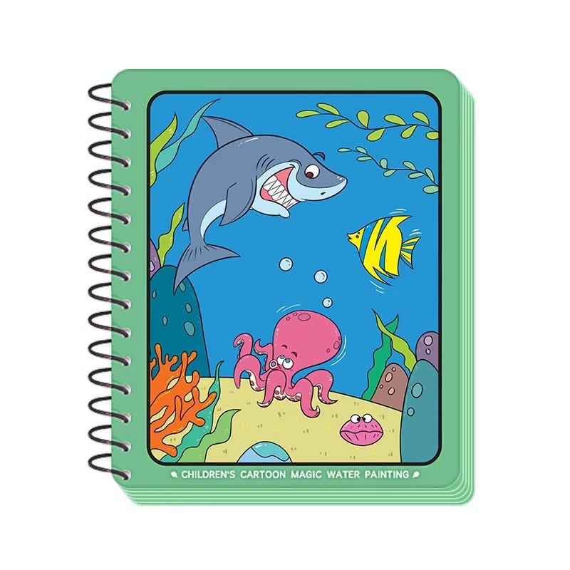 Children's Magic Water Painting Book Repeated Doodling Water Drawing Tool Washable Educational Coloring Album for Girls