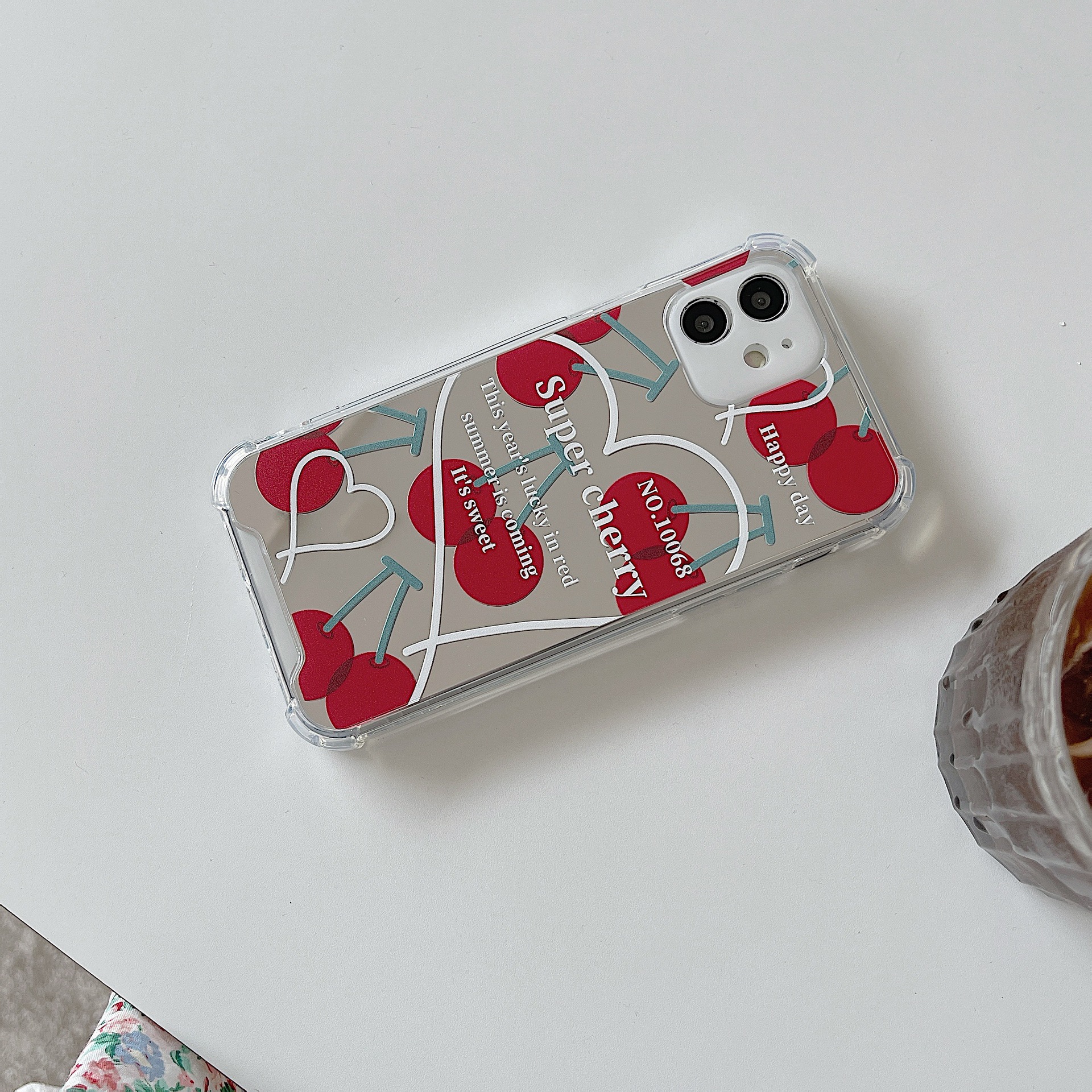 40g Weight Huawei, Xiaomi, iPhone Applicable Brands Phone Cases Classification tpu Material Cherry Pattern Sweet, Simple Style Style Painted Craft Tpu Cherry Painted Sweet Simple Style Phone Cases Phone Accessories 5