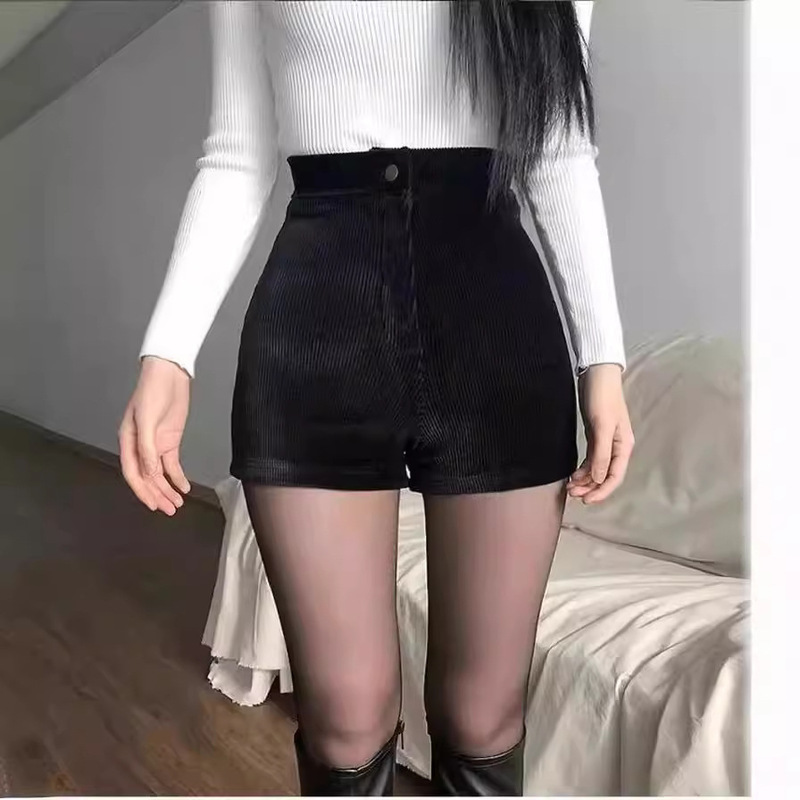 Casual Autumn and Winter High-Waisted Wide-Leg Corduroy Shorts for Women, Slim Casual Loose Pants, Fashionable Outer Boot Pants Casual Autumn and Winter High-Waisted Wide-Leg Corduroy Shorts for Women, Slim Casual Loose Pants, Fashionable Outer Boot Pants