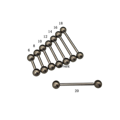 SMTNEK G23 titanium alloy double-headed inner tooth straight rod tongue nail ear nail ear bone nail polished piercing jewelry