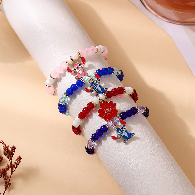 Cross-Border Hot-Selling Stitch Cartoon Cute Angel Pendant Bracelet Crystal Beaded Adjustable Friendship Couple Bracelet Cross-Border Hot-Selling Stitch Cartoon Cute Angel Pendant Bracelet Crystal Beaded Adjustable Friendship Couple Bracelet
