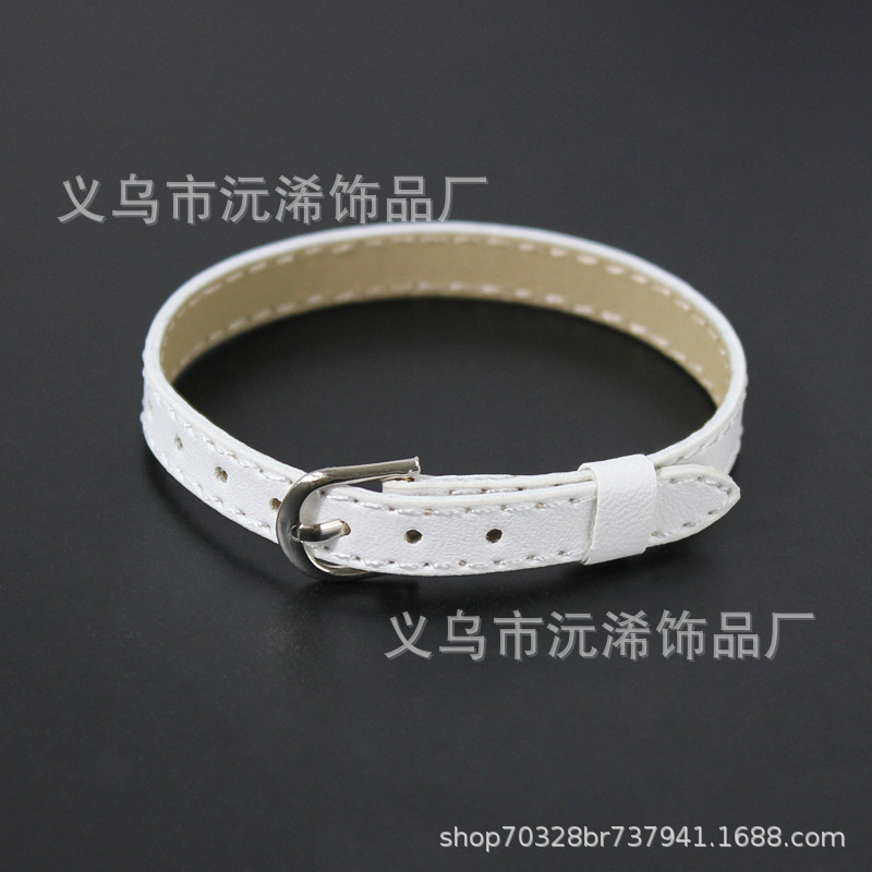 8mm模造革手首バンドpu革手環diy個性的な手帯ブレスレットはアルファベットの油滴アクセサリー部品を着ることができる