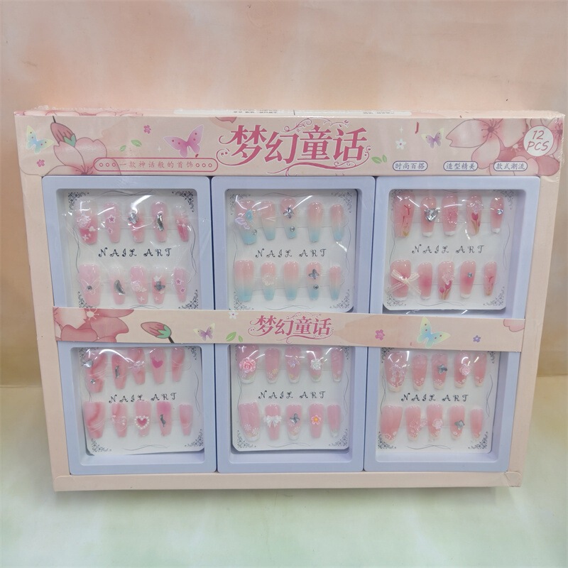 New Style Wearable Nails Wholesale for Night Market Stalls, Nail Stickers for Students and Children, Cartoon Nail Stickers, Long and Short Styles, Rhinestone Nail Pieces New Style Wearable Nails Wholesale for Night Market Stalls, Nail Stickers for Students and Children, Cartoon Nail Stickers, Long and Short Styles, Rhinestone Nail Pieces