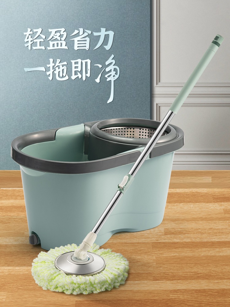 免手洗旋转拖把家用懒人免手洗拖把通用式一拖净干湿两用挤水地拖