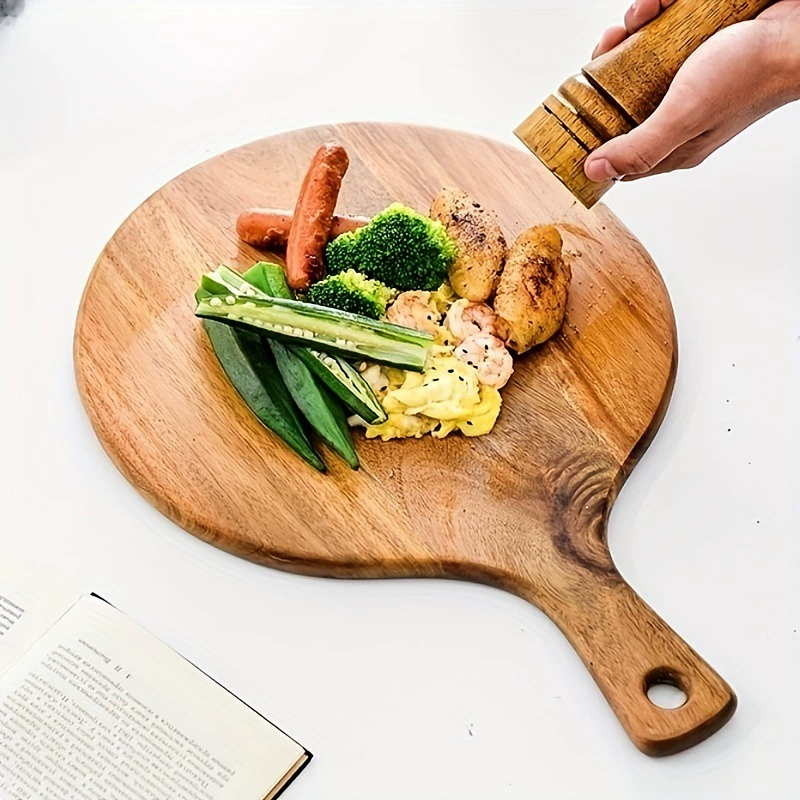 Доска для пиццы из акации с ручкой подвесной разделочная японская кухонная доска дом хлеб фрукты
