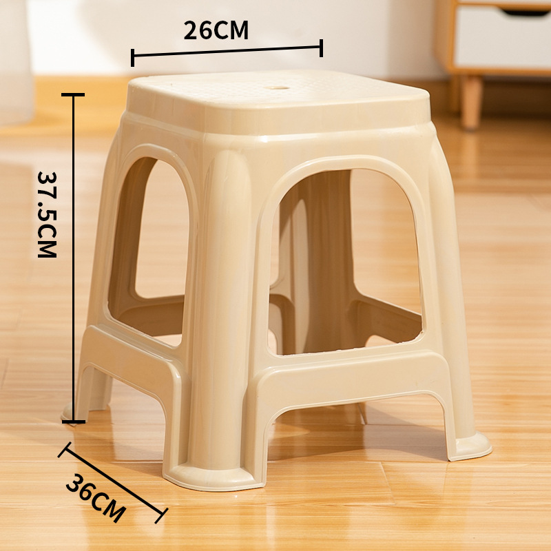 Taburete de plástico engrosado, sala de estar de moda para el hogar, taburete pequeño económico simple, antideslizante y duradero, mesa de comedor, taburete, restaurante de baño