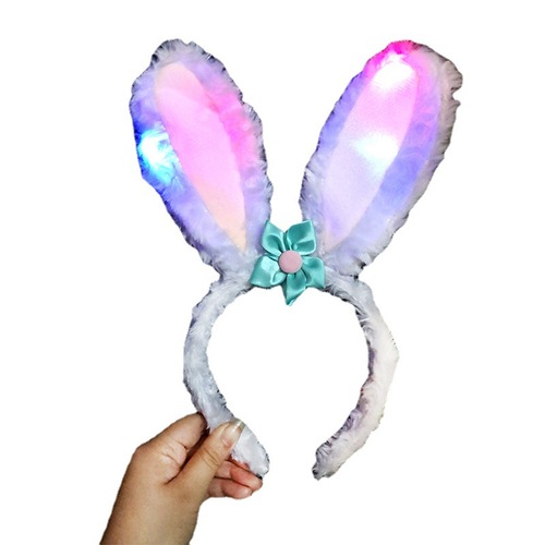 Korean style headdress, luminous star, rabbit ears, headband, cute girl face wash, plush headband, flash toy wholesale