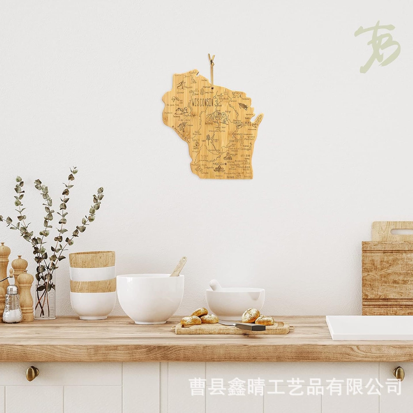 Mapa en forma de bambú tabla de cortar cocina de madera mapa creativo tabla de cortar decoración de la pared de madera tabla de cortar suplemento alimenticio