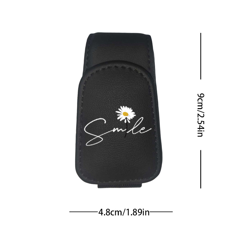 White Daisy Car Glasses Clip, Car Sun Visor Storage Organizer, Multifunctional Sunglasses Case and Ticket Holder