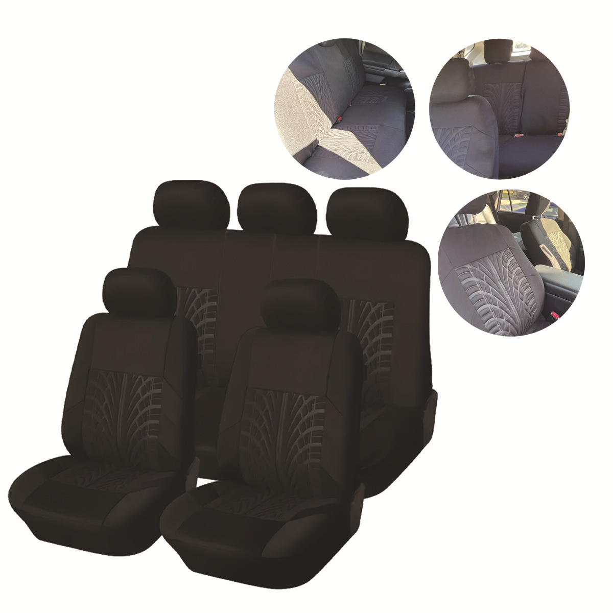 Simple cubierta de asiento universal prensado cubierta de asiento de tela marca de flores cuatro estaciones cojín de asiento de automóvil general de cinco asientos 9 piezas