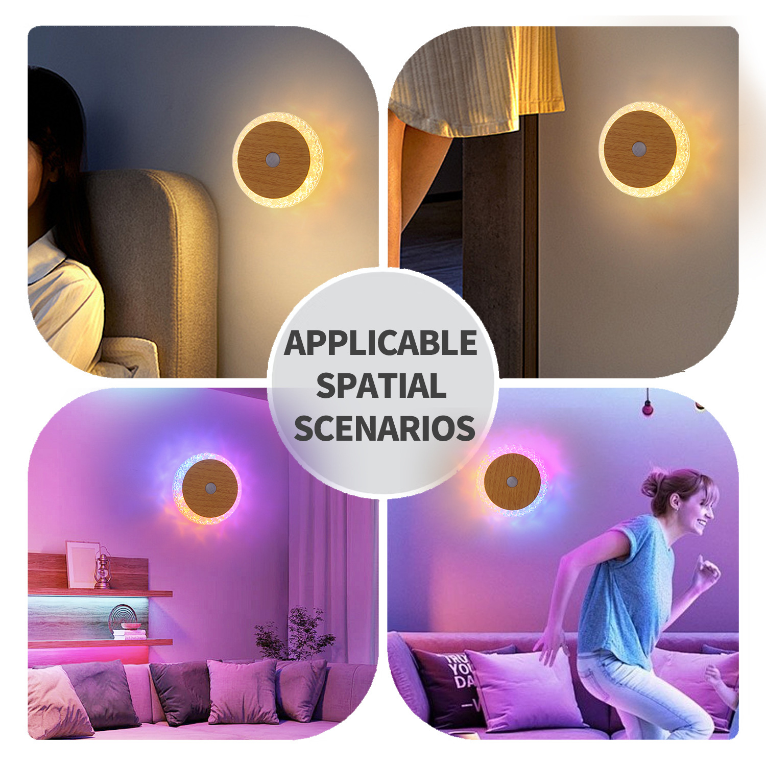 Slimme RGB-sfeerverlichting, met zacht licht dat vermoeiende dagen kalmeert en warme tinten die gezellige avonden verlichten, perfect voor een rustig en luxe interieur. Het is een lichte en zachte verlichting._voghion.com