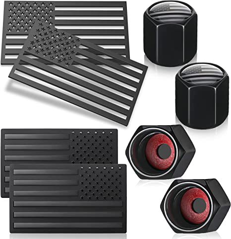 American Flag Body Sticker Metal Car Sticker3 DThree-dimensional Modified Car Valve Cap Anti-theft Valve Core Cap