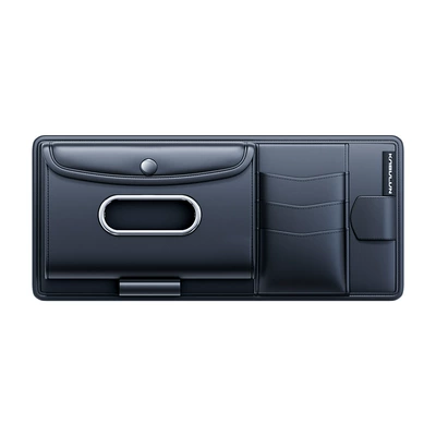 Car Sun Visor Storage Cover Tissue Box Car Multifunctional Artifact Glasses Holder Id Holder Bag Card Holder Bill (Car Glasses Clip/Bill Clip) - black
