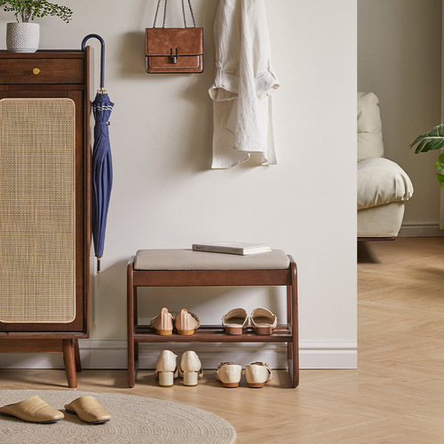 Jiayi solid wood shoe changing stool enters the door and puts on a shoe stool, a shoe cabinet, a shoe rack, a long changing stool at the door