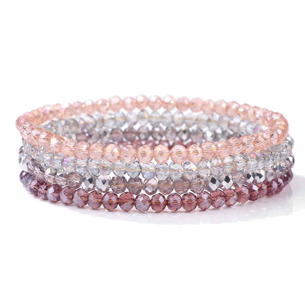 21g Weight Bracelets Classification Artificial Crystal Chain Material 4 Pieces Set Quantity Holiday, Daily Occasion Artificial Crystal Material Geometric Pattern Unisex Gender Beaded Design Shiny, IG Style Style IG Style Shiny Geometric Artificial Crystal Wholesale Bracelets 7