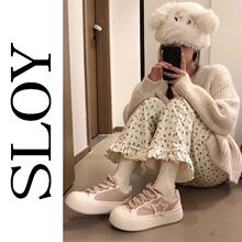 复古韩系春秋薄款碎花灯芯绒花边直筒甜美百搭显瘦宽松高腰休闲裤